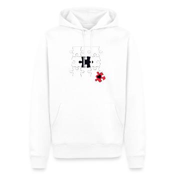 Wrong puzzle piece - Men’s Premium Organic Hoodie - white - Front - Nico (187cm)