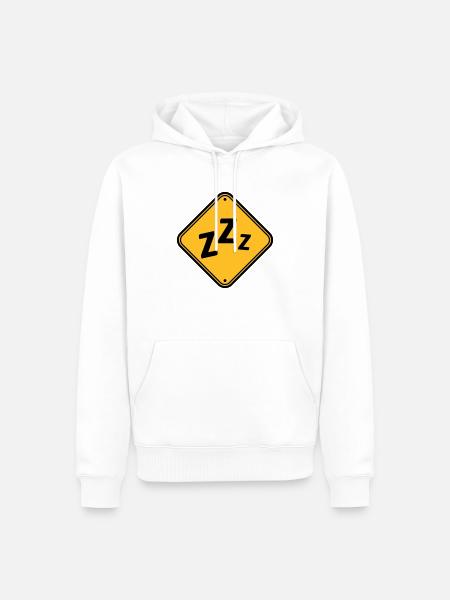 Caution snoring shield - Men’s Premium Organic Hoodie - white
