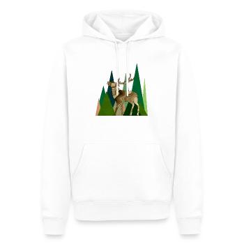 cerf - Sweat à capuche Premium bio Homme - blanc - Devant - Nico (187cm)