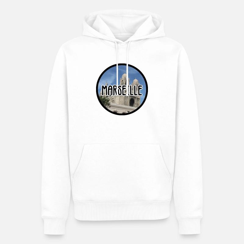 Marseille La Major - Men’s Premium Organic Hoodie - white