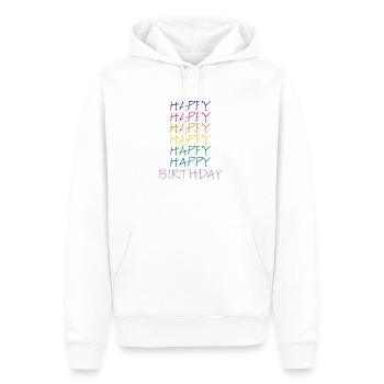 Happy Birthday - Männer Premium Bio Hoodie - Weiß - Vorne - Nico (187cm)