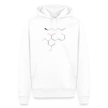 Zearalenon Molekül - Farbige Strukturformel - Männer Premium Bio Hoodie - Weiß - Vorne - Nico (187cm)