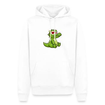 Krokodil, Baby Krokodil, Krokodil Hoodies, Krokodil - Männer Premium Bio Hoodie - Weiß - Vorne - Nico (187cm)