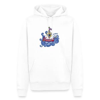 Wismarer Wappen - Männer Premium Bio Hoodie - Weiß - Vorne - Nico (187cm)