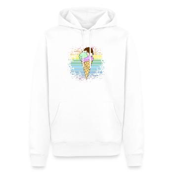 Eis - Männer Premium Bio Hoodie - Weiß - Vorne - Nico (187cm)