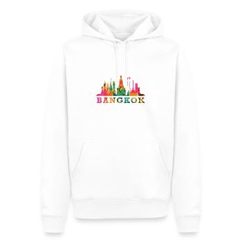 Bangkok Skyline Impression Souvenir Cadeau Idée - Sweat à capuche Premium bio Homme - blanc - Devant - Nico (187cm)