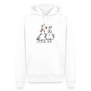Coq et poule - Sweat à capuche Premium bio Homme - blanc - Devant - Nico (187cm)