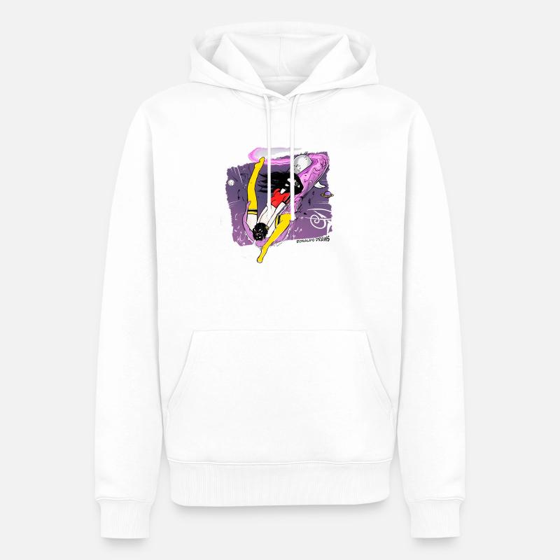 Chatte de l’espace - Sweat à capuche Premium bio Homme - blanc