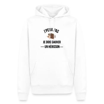j peux pas je dois sauver un hérisson - Sweat à capuche Premium bio Homme - blanc - Devant - Nico (187cm)