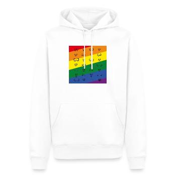 Free Love Rainbow - Männer Premium Bio Hoodie - Weiß - Vorne - Nico (187cm)