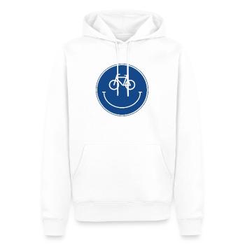 Fahrrad - Smile Emoji Verkehrszeichen Z 237 - Männer Premium Bio Hoodie - Weiß - Vorne - Nico (187cm)