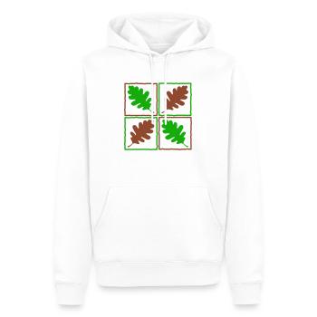 Feuilles de bois allemands feuilles glands automne - Sweat à capuche Premium bio Homme - blanc - Devant - Nico (187cm)