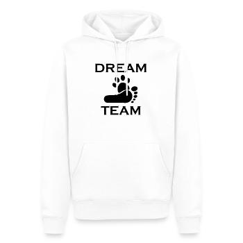 Chien chien - Sweat à capuche Premium bio Homme - blanc - Devant - Nico (187cm)