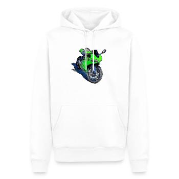Moto Sport Vert - Sweat à capuche Premium bio Homme - blanc - Devant - Nico (187cm)