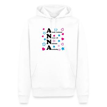 Anna - Männer Premium Bio Hoodie - Weiß - Vorne - Nico (187cm)