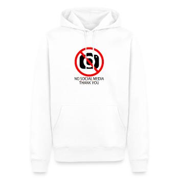 no social media - Männer Premium Bio Hoodie - Weiß - Vorne - Nico (187cm)