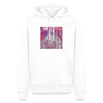 Malerei Acryl Blattadern abstrakt Pink-Rosa-lila - Männer Premium Bio Hoodie - Weiß - Vorne - Nico (187cm)
