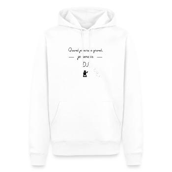 Quand je serais...(DJ) - Sweat à capuche Premium bio Homme - blanc - Devant - Nico (187cm)