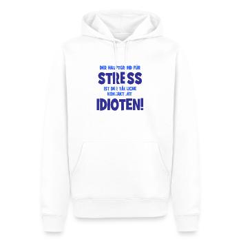 Der Hauptgrund für Stress ist der täglich Kontakt - Männer Premium Bio Hoodie - Weiß - Vorne - Nico (187cm)