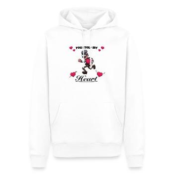 Du hast meinen Herzensdieb gestohlen - Männer Premium Bio Hoodie - Weiß - Vorne - Nico (187cm)