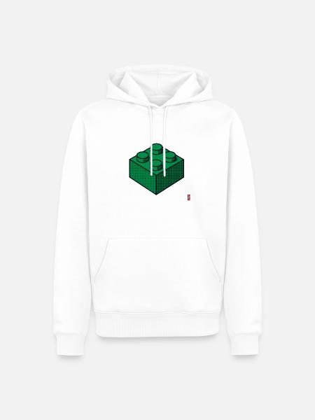 Baustein Gruen - Männer Premium Bio Hoodie - Weiß