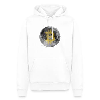 Bitcoin Lune - Sweat à capuche Premium bio Homme - blanc - Devant - Nico (187cm)
