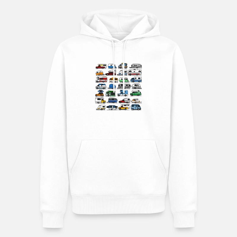 Camping dans différents styles - Sweat à capuche Premium bio Homme - blanc