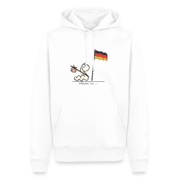 "Made in Germany" - Männer Premium Bio Hoodie - Weiß - Vorne - Nico (187cm)