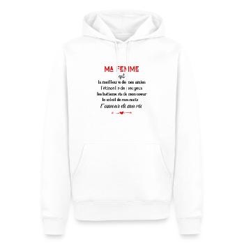 ma femme est la meilleure de mes amies - Sweat à capuche Premium bio Homme - blanc - Devant - Nico (187cm)