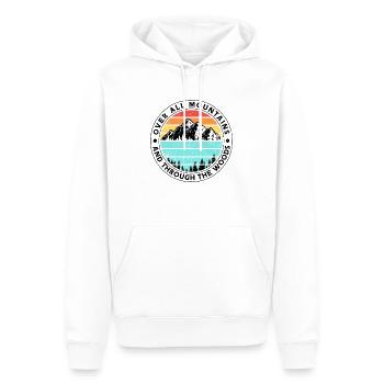Über alle Berge und durch die Wälder Wandern Wild - Männer Premium Bio Hoodie - Weiß - Vorne - Nico (187cm)