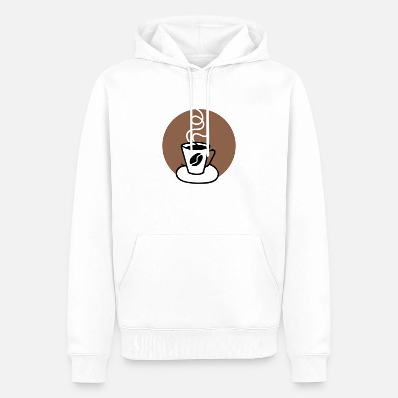 Drôle de tasse de café chaud pour le matin avec amour. - Sweat à capuche Premium bio Homme - blanc