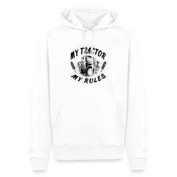 Tracteur - Sweat à capuche Premium bio Homme - blanc - Devant - Nico (187cm)