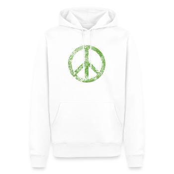 Peacezeichen Pazifist Frieden Harmonie Grunge Used - Männer Premium Bio Hoodie - Weiß - Vorne - Nico (187cm)