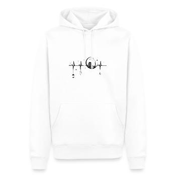 ramadan kareem battement de cœur - musulman - Sweat à capuche Premium bio Homme - blanc - Devant - Nico (187cm)