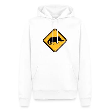 Opossum Gefahr Schild - Männer Premium Bio Hoodie - Weiß - Vorne - Nico (187cm)