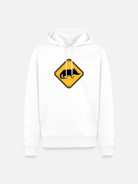 Opossum Danger Shield - Men’s Premium Organic Hoodie - white