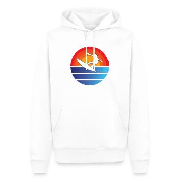 surf surfing surfer gift surfboard - Men’s Premium Organic Hoodie - white - Front - Nico (187cm)