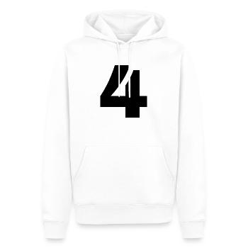Die Zahl 4 - Männer Premium Bio Hoodie - Weiß - Vorne - Nico (187cm)
