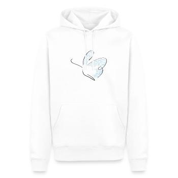 Butterfly Line Art - Minimaliste avec couleur - Sweat à capuche Premium bio Homme - blanc - Devant - Nico (187cm)