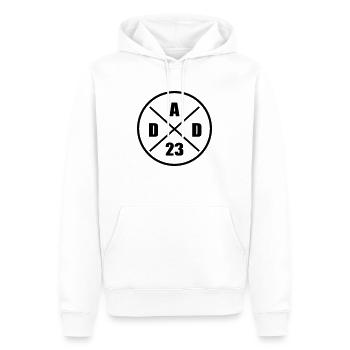 Dad 23 - Männer Premium Bio Hoodie - Weiß - Vorne - Nico (187cm)