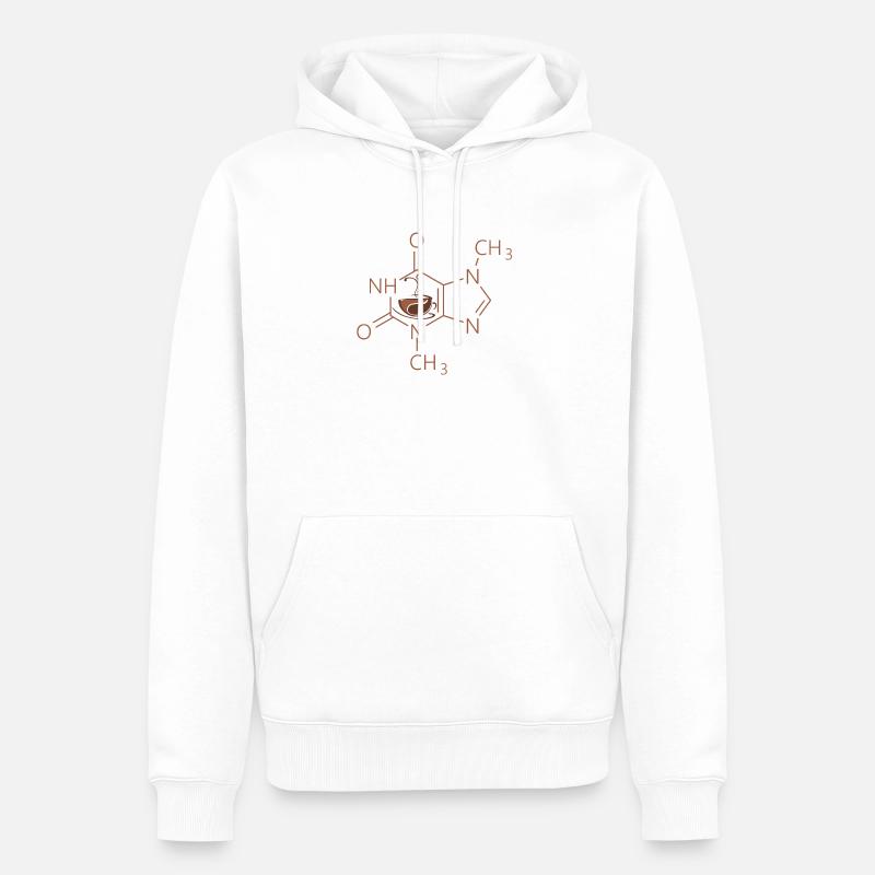 molécule de café - Sweat à capuche Premium bio Homme - blanc