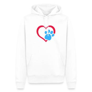 Katzenpfote mit Herz - Männer Premium Bio Hoodie - Weiß - Vorne - Nico (187cm)