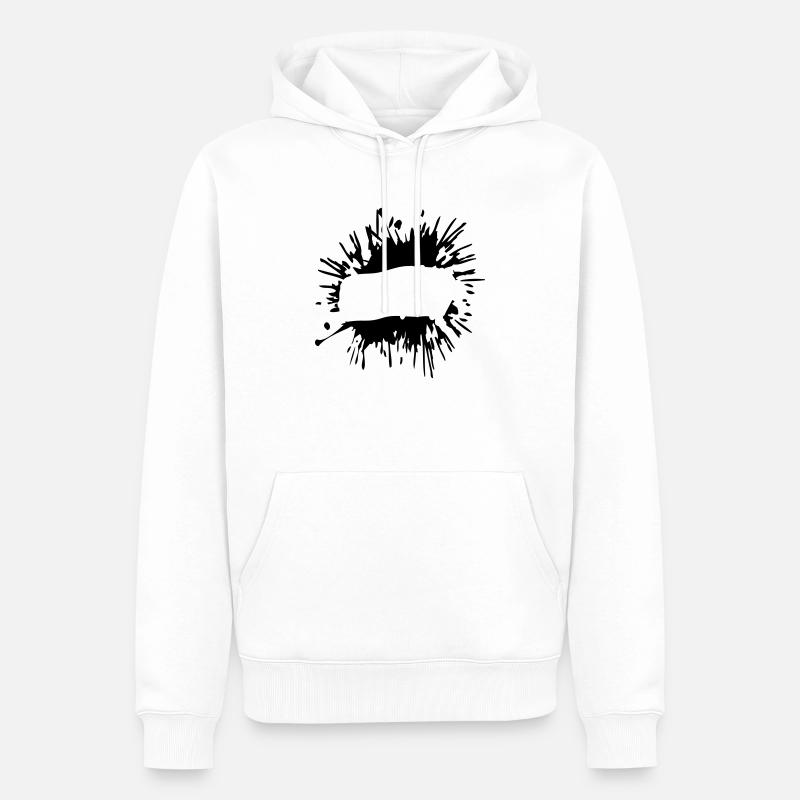 Text einfügen Klecks - Männer Premium Bio Hoodie - Weiß