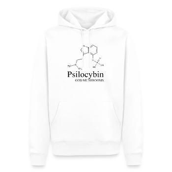 Psilocybin - God Mushrooms - Zauberpilze - Männer Premium Bio Hoodie - Weiß - Vorne - Nico (187cm)