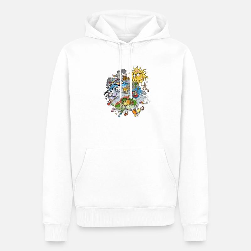Think Global - Climb Local - No Text - Männer Premium Bio Hoodie - Weiß