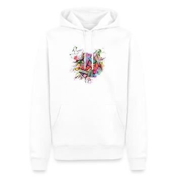 Graffitti - Sweat à capuche Premium bio Homme - blanc - Devant - Nico (187cm)