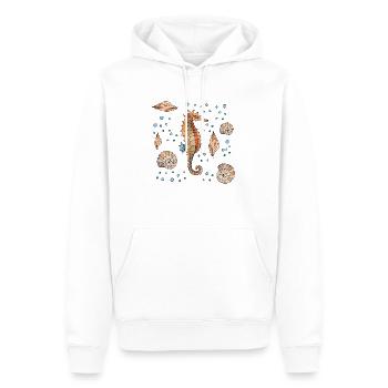 Seepferdchen - Männer Premium Bio Hoodie - Weiß - Vorne - Nico (187cm)