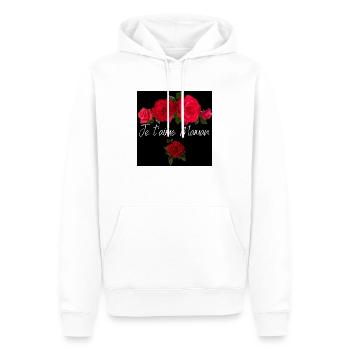 T-Shrirt Fete des meres Je taime maman v4 - Sweat à capuche Premium bio Homme - blanc - Devant - Nico (187cm)