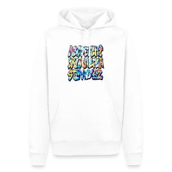 Graffiti alphabet - Men’s Premium Organic Hoodie - white - Front - Nico (187cm)