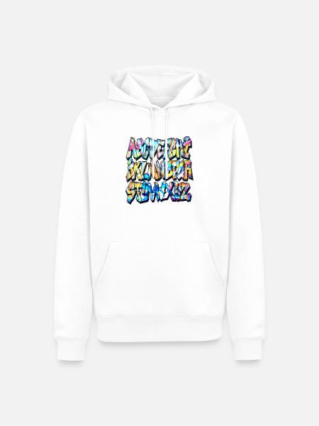 Alphabet graffiti - Sweat à capuche Premium bio Homme - blanc